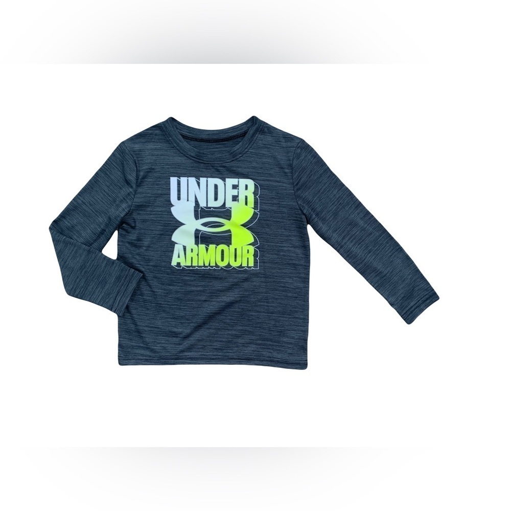 Under Armour Size 4 Grey with Neon Logo Long Sleeve